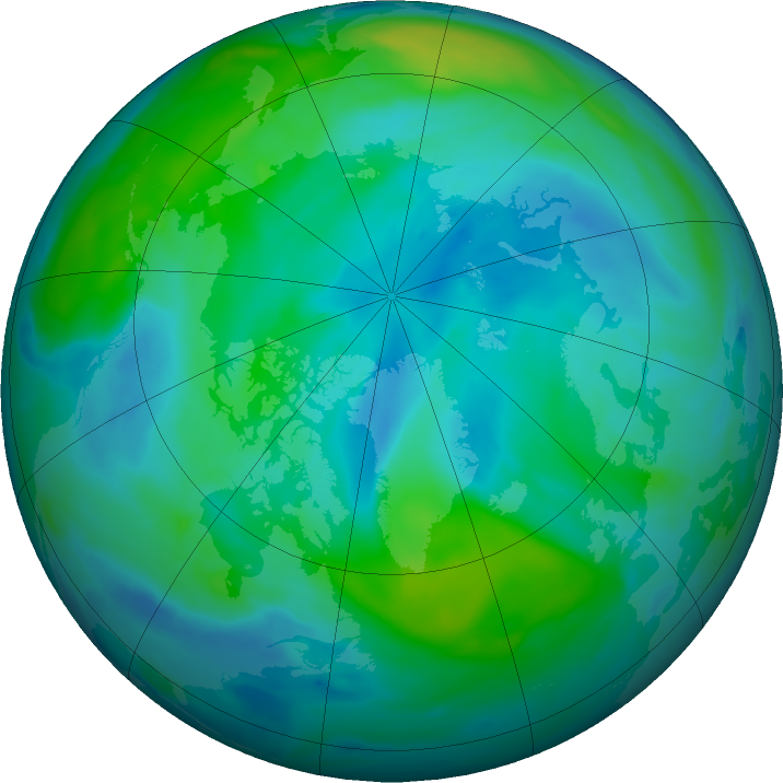Arctic ozone map for 27 September 2017